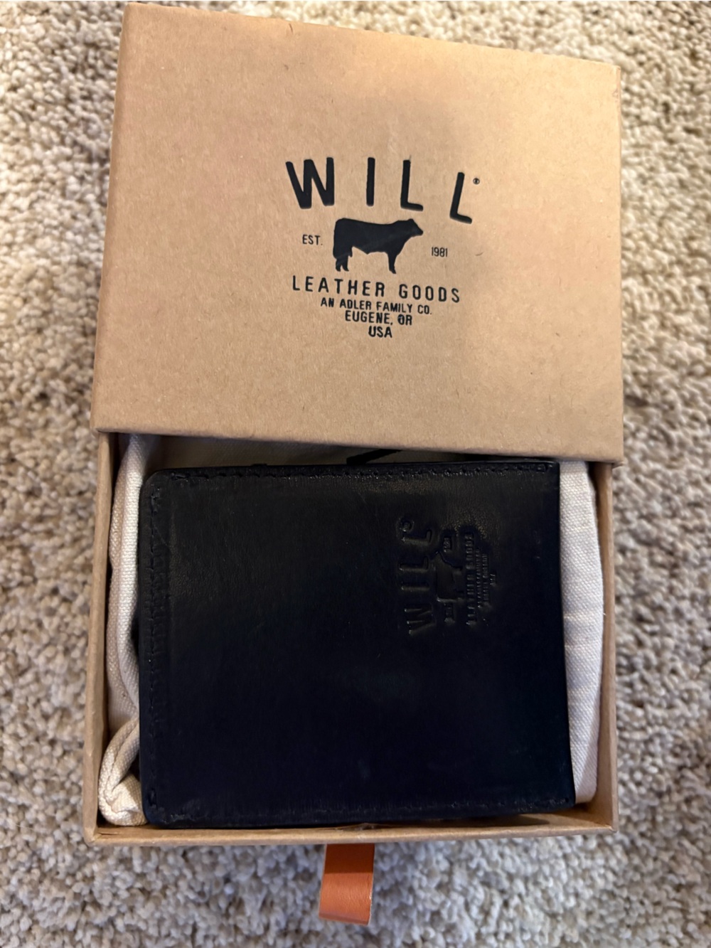 New in Box Will Leather Goods Card Holder in Black